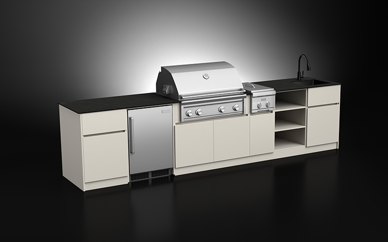 6-Unit-Extruded-Aluminium-Outdoor-BBQ-Cabinetry-With-Sink-And-Refuse-Cabinet